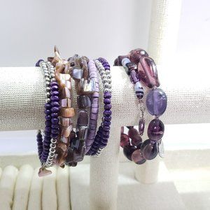 PURPLE AND HANDMADE WIRE BRACELETS